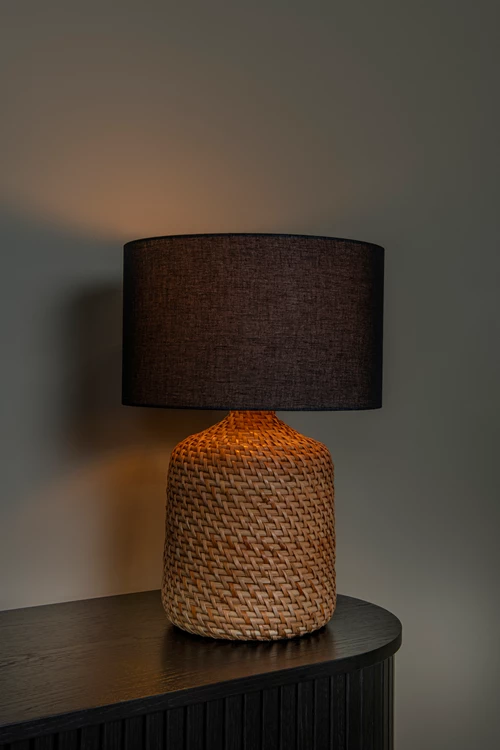 Lucide ARRAH - Tafellamp - Ø 35 cm - 1xE27 - Naturel | Premium - sfeer 1